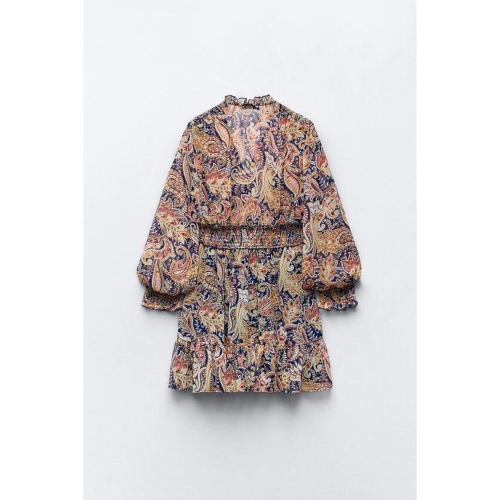 PRINTED MINI DRESS - Picture 8 of 9